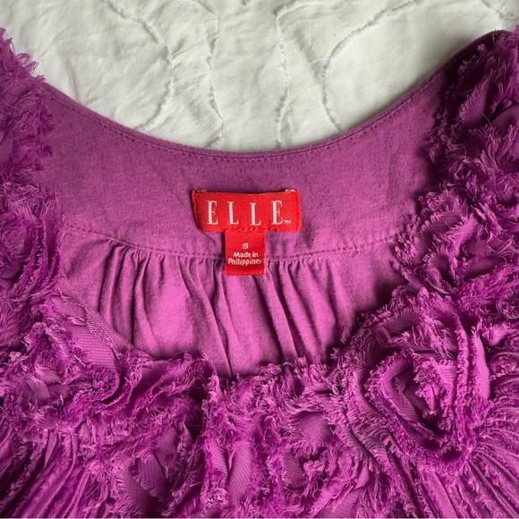 Elle Purple Formal Tank Top with Neckline Flower Detail - Picture 2 of 5